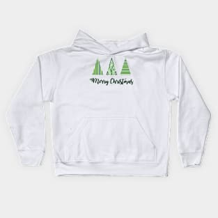 Three abstract green Christmas trees Kids Hoodie